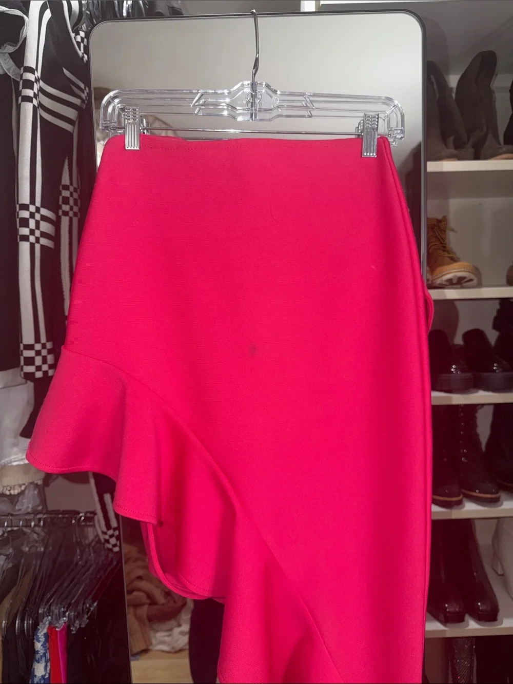 Fuchsia Halter High-Low Ruffle Dress - Picture 2 of 2